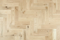 Plank - Herringbone White Oak Unfinished Flooring - Natural