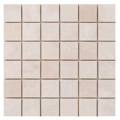 Vanilla Beige Marble - Mesh Mosaic Tile Collection - 2" x 2" - Honed