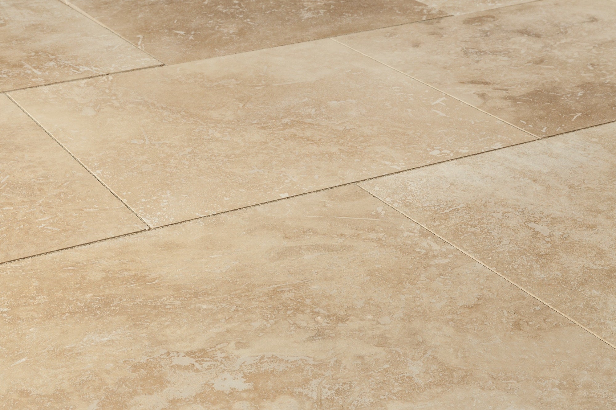 Honed and Filled Travertine Flooring Tiles - DISCONTINUED - Oasis Beige Premium - 18"x18"x1/2"