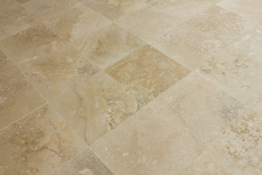 Honed and Filled Travertine Flooring Tiles - DISCONTINUED - Mina Rustic - 12"x24"x1/2"