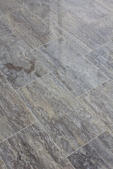 Vein Cut Polished 24 x 12 Travertine Stone Flooring Tiles - Silver Premium Vein Cut