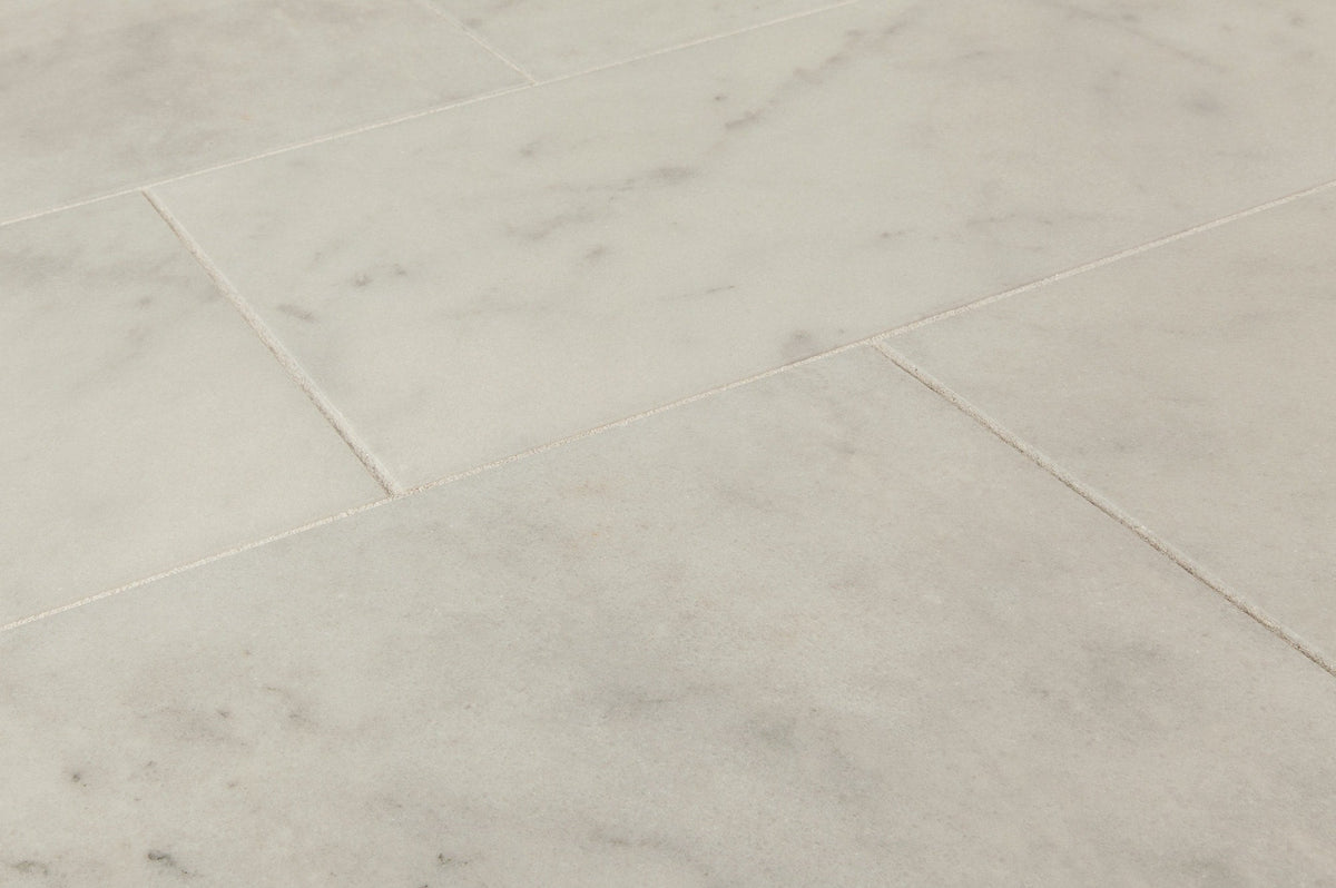 Turkish Carrara White Polished Marble Tiles - 12"x24"