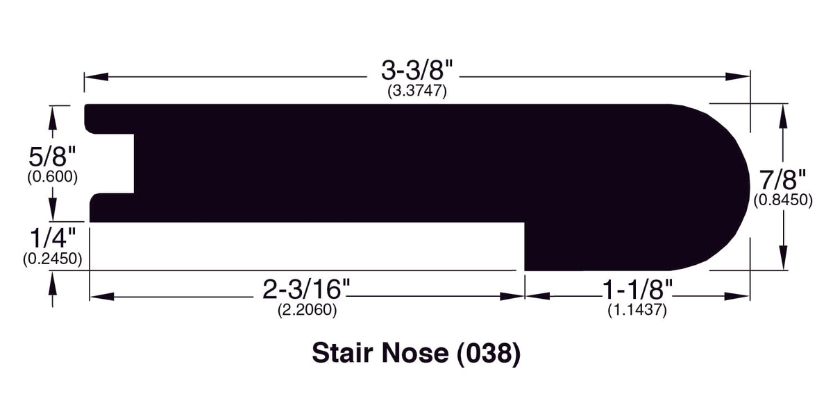 Engineered Hardwood Moldings - Acacia - Handscraped Cognac - Flush Stair Nose