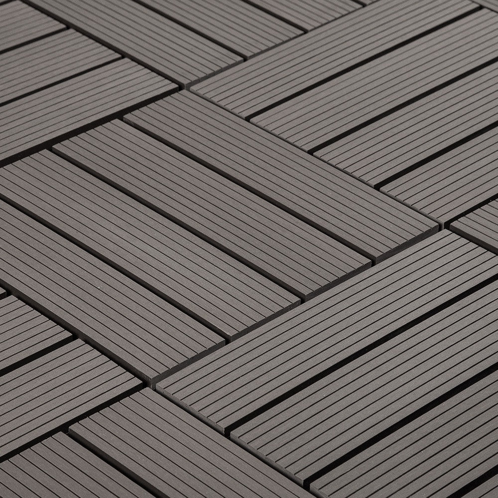 JF Outdoor Composite Interlocking Deck Tiles - DISCONTINUED - Gray 12" x 12"