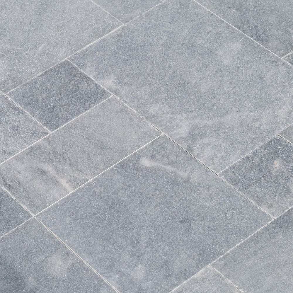Blue Stone French Pattern Set Marble Tiles - Sand Blasted Brushed Soft Edge