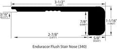 Vinyl Moldings - Affluent - Grain - Flush Square Stair Nose