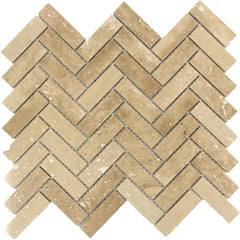 Patara - Mesh Mosaic Tile Collection - 1" x 3" Herringbone - Honed and Filled