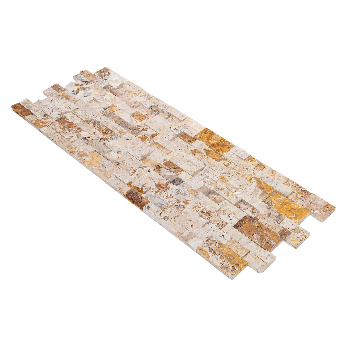 Natural Travertine Ledger Panel Collection - Split-Face / Leonardo Onyx 3D Ledger Panel 6" x 24"