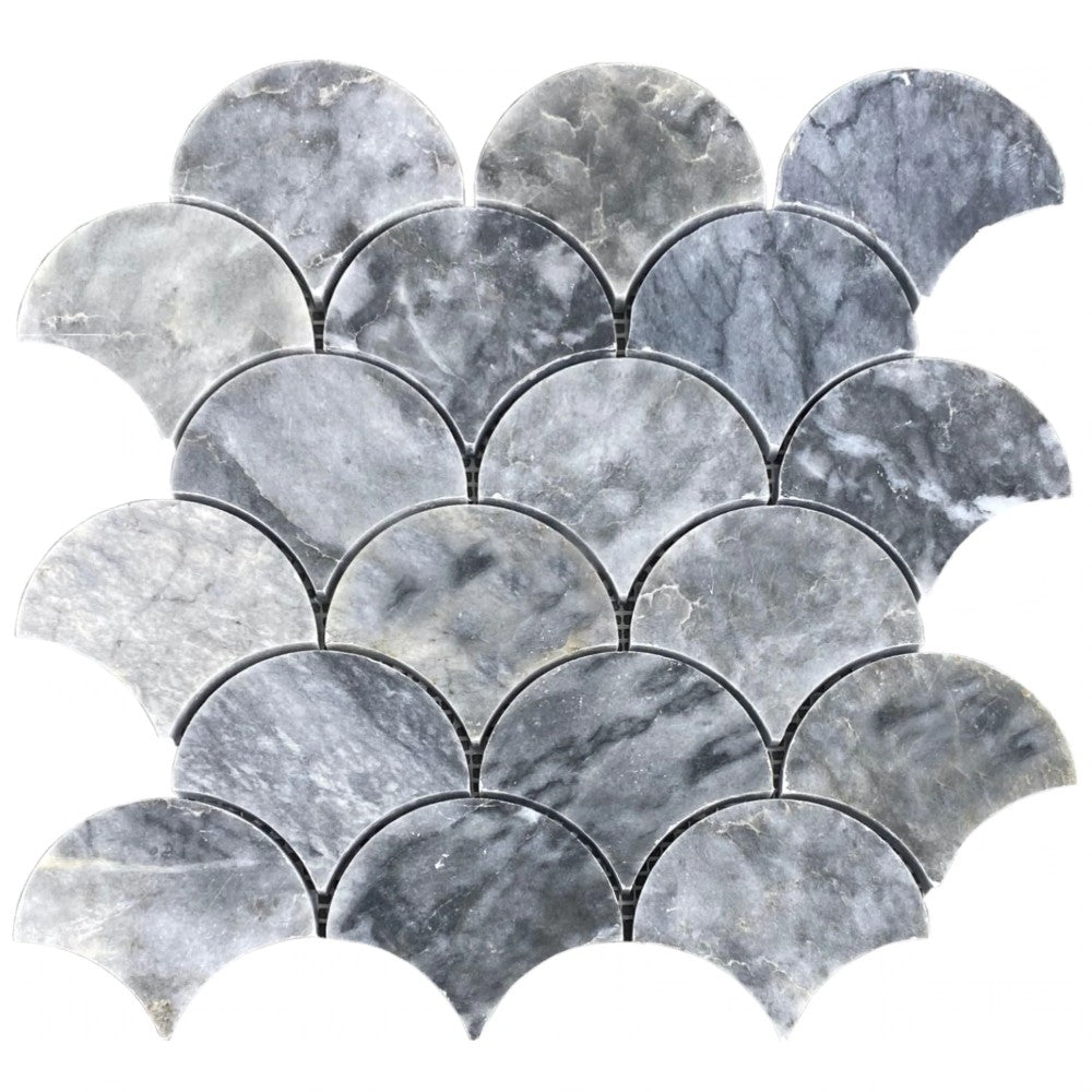 Luna Sky Marble - Mesh Mosaic Tile Collection - Laguna Pattern - Honed