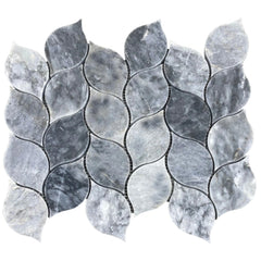 Luna Sky Marble - Mesh Mosaic Tile Collection - Leaf Pattern - Honed