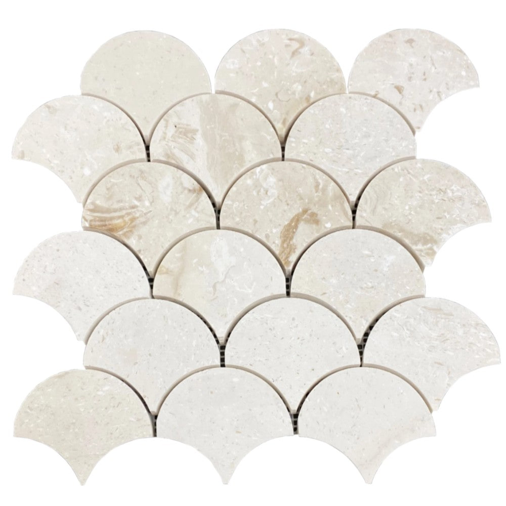 Shellstone - Mesh Mosaic Tile Collection - Laguna Pattern - Honed