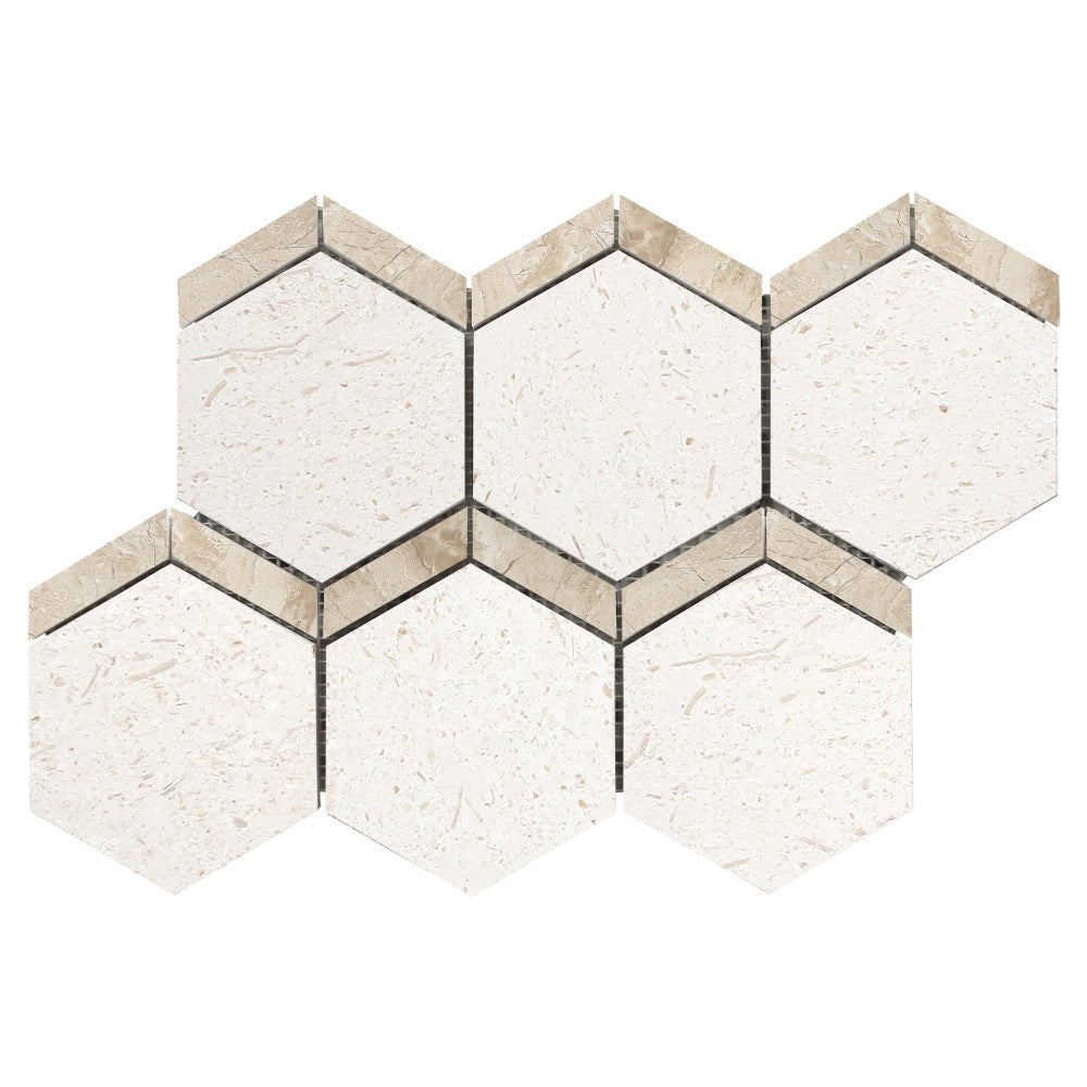 Shellstone - Mesh Mosaic Tile Collection - Naples Pattern - Honed