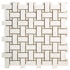 Shellstone - Mesh Mosaic Tile Collection - Basketweave Pattern - Honed