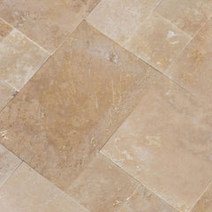 Antique Pattern Travertine Flooring Tiles - DISCONTINUED - Denizli Beige / DISCONTINUED - Filled and Brushed