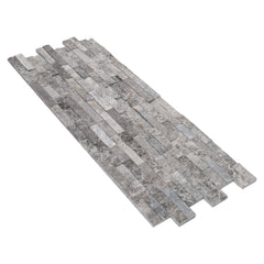 Natural Marble Ledger Panel Collection - Split-Face / Ventana Gray 3D Ledger Panel 6" x 24"